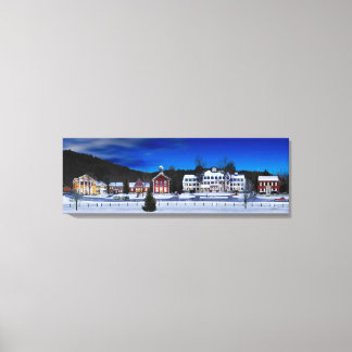 Holz, Vermont an einer Winternacht. Leinwanddruck