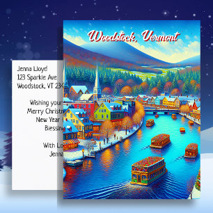 Holz, Vermont zu Weihnachten Postkarte