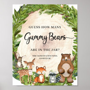 Holz von Waldtieren schätzt wie viele Gummibären Poster