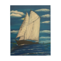 Holz Wall Art mit Segelboot