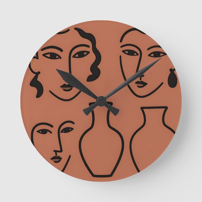 Holz-Wandkunst Runde Wanduhr (Vorderseite)