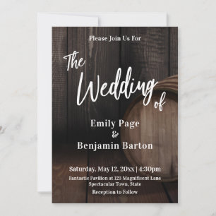 Holz Weinfass Casual Handschrift Die Hochzeit der Einladung
