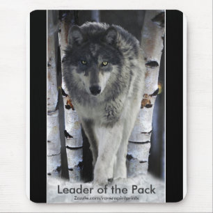 Holz Wolf, Schnee und Bäume Kunst und Naturleben Mousepad