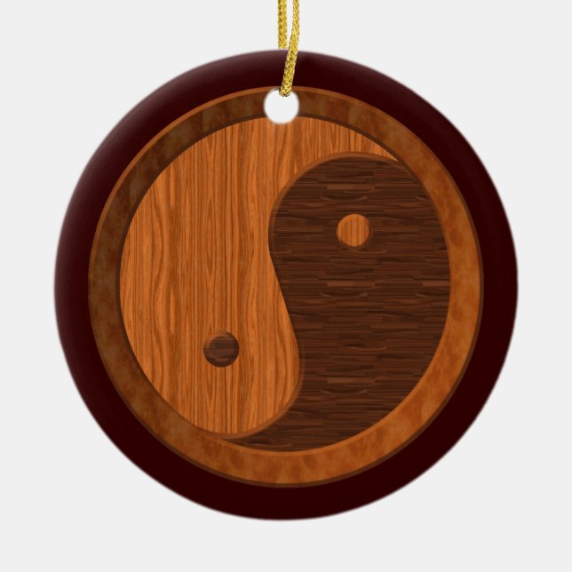Holz Yin Yang Ornament (Vorne)