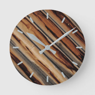 Holz Zaun Textur Cool Einzigartig Runde Wanduhr