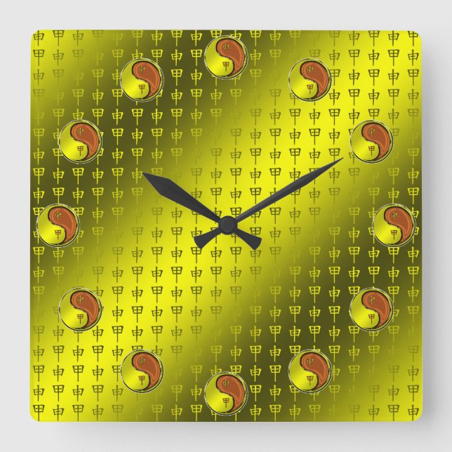 Holzaffe Quadratische Wanduhr (Vorderseite)