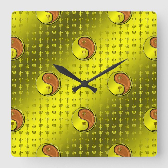 Holzaffe Quadratische Wanduhr (Vorderseite)