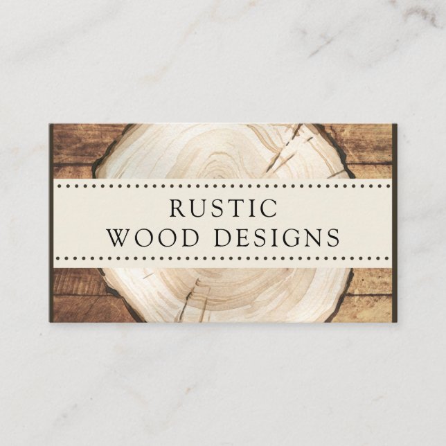 Holzarbeiter-Carpenter Rustic Wood Business Card Visitenkarte (Vorderseite)