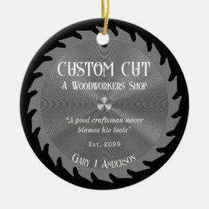 Holzarbeiter Carpenter Saw Blade Keramik Ornament