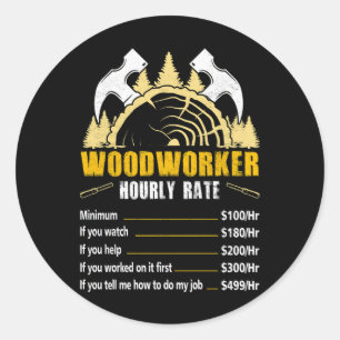 Holzarbeiter Stundenarbeitsholz Holzbearbeitung Ho Runder Aufkleber