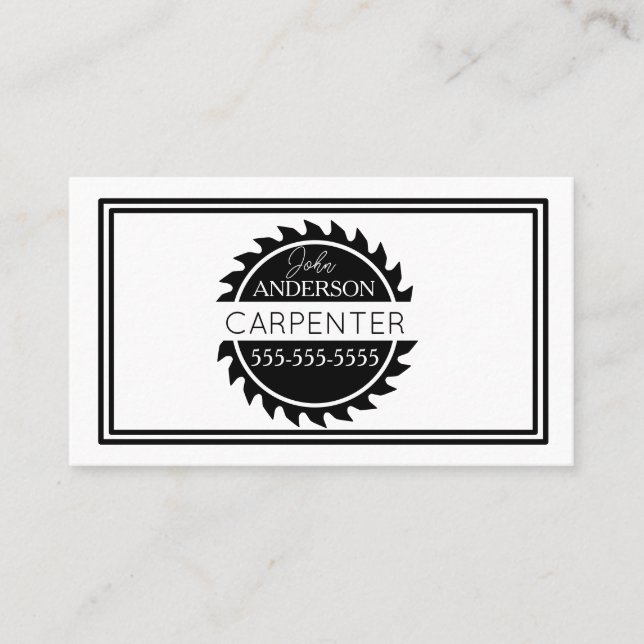 Holzarbeiter Tools Carpenter Handyman Business Visitenkarte (Vorderseite)