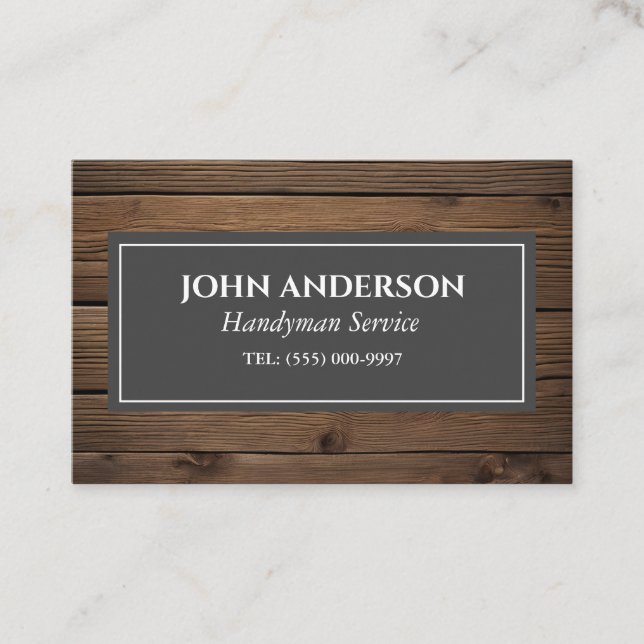 Holzarbeiter Tools Carpenter Handyman Business Visitenkarte (Vorderseite)