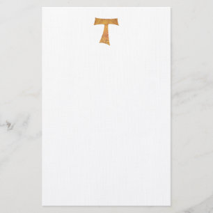 Holzaussehen Franciscan Tau Cross Briefpapier
