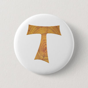 Holzaussehen Franciscan Tau Cross Button