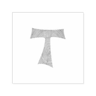 Holzaussehen Franciscan Tau Cross Permastempel