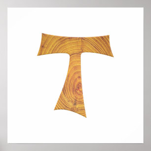 Holzaussehen Franciscan Tau Cross Poster
