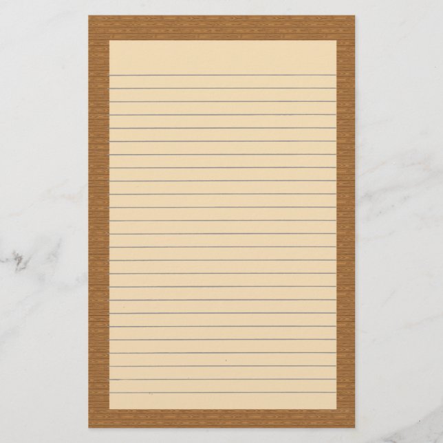 Holzaussehen, Leine Stationery Briefpapier (Vorderseite)