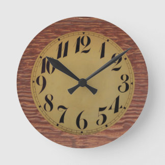 Holzaussehen und Vintage Vorderwand Runde Wanduhr