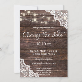 Holzbalken und Streichleuchten ändern das Datum Einladung