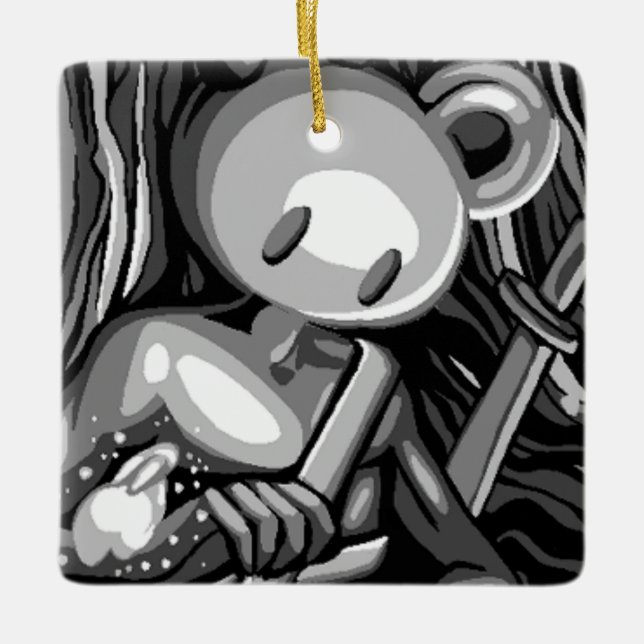 Holzbär  keramikornament (Vorderseite)