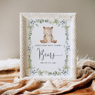 Holzbärchen schätzen wie viele Gummibären Poster