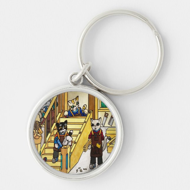 Holzbaukästen Katzenkuchen Schlüsselanhänger (Vorne)