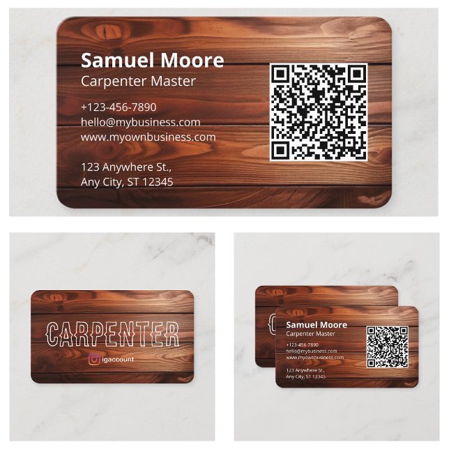 Holzbaumeister Visitenkarte (Carpenter Master Design Wood Business Card
)