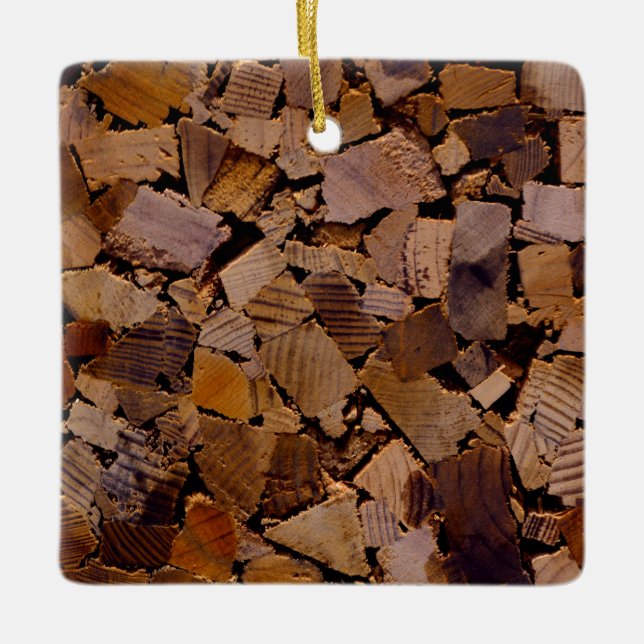 Holzbaumholz rustikales Holzbaumholzmuster Keramikornament (Vorderseite)
