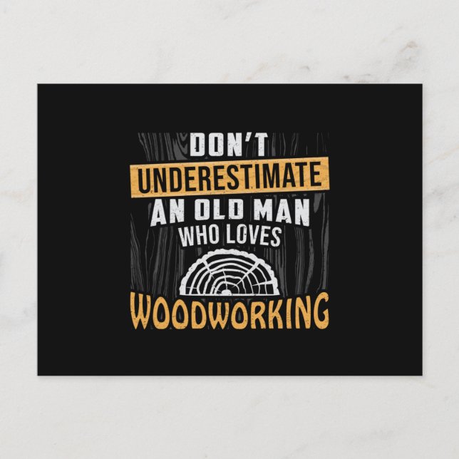 Holzbearbeitung Holz Holzarbeiter Tischler Geschen Postkarte (Vorderseite)