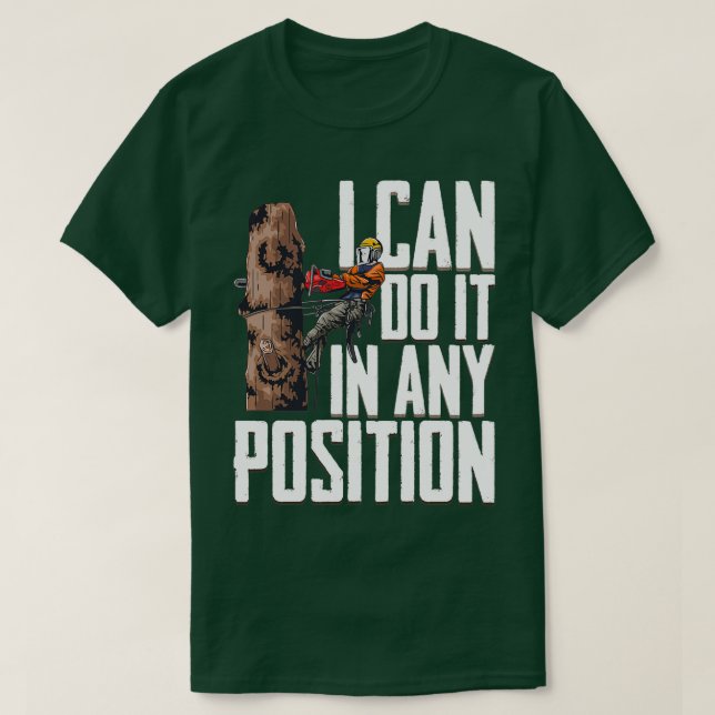 Holzbearbeitung ich kann es in jeder Position Lumb T-Shirt (Design vorne)