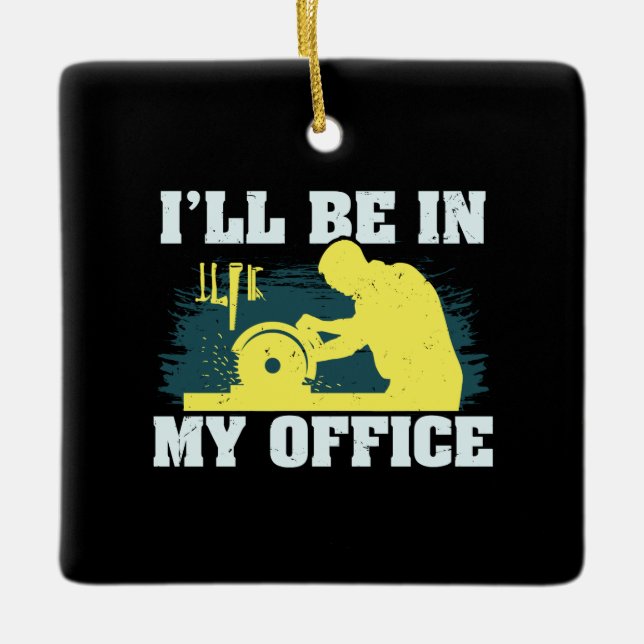 Holzbearbeitungs-Tischlergeschenk Keramikornament (Vorderseite)