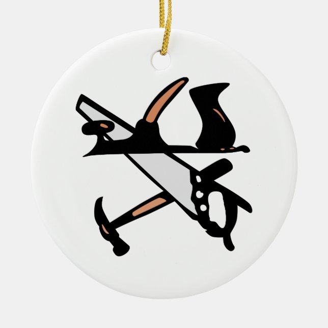 Holzbearbeitungswerkzeuge Keramik Ornament (Vorne)