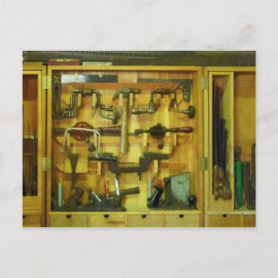 Holzbearbeitungswerkzeuge Postkarte