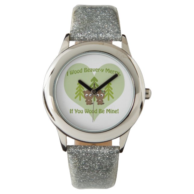 Holzbeere fröhlich, wenn man Holz meint Armbanduhr (Vorderseite)