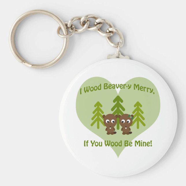 Holzbeere fröhlich, wenn man Holz meint Schlüsselanhänger (Vorne)