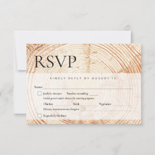 Holzbellen Rustikale Hochzeitspausen RSVP Karte
