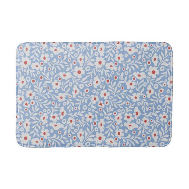 Holzblock-Blumenmuster Badematte (Vorderseite)