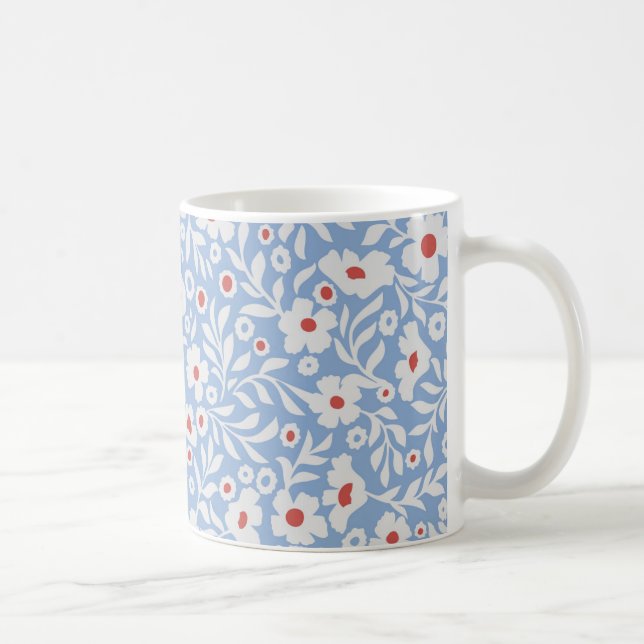 Holzblock-Blumenmuster Kaffeetasse (Rechts)
