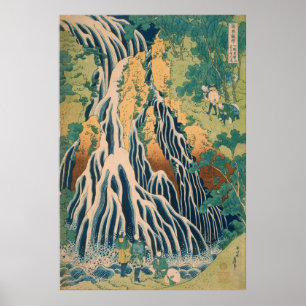 Holzblock-Kunstwerk "Kirifuri Wasserfall" von Hoku Poster
