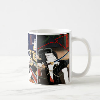 Holzblock Print Samurai Kaffee Kaffeetasse