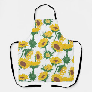 Holzblock Print Sunflower gelb Schürze