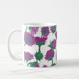 Holzblock Print Sunflower pink Kaffeetasse