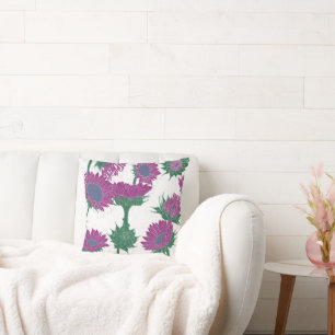 Holzblock Print Sunflower pink Kissen