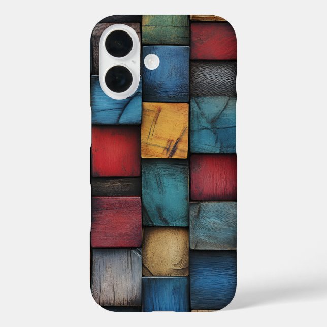 Holzblock Texture iPhone Case (Rückseite)
