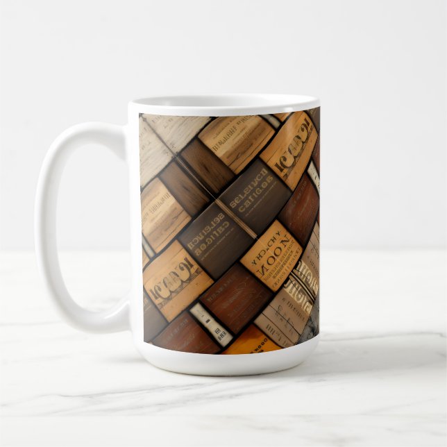Holzblock-Typografie und Kunstkollektion 2 Kaffeetasse (Links)