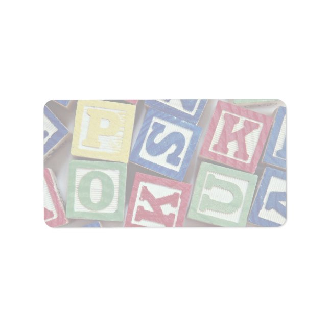 Holzblöcke mit Alphabeten für Kinder Adressaufkleber (Vorne)