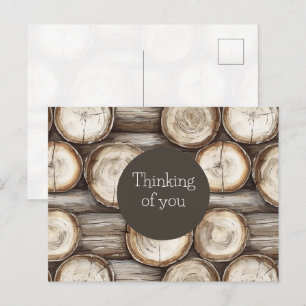 Holzblockhütte Ich denke an dich Postkarte