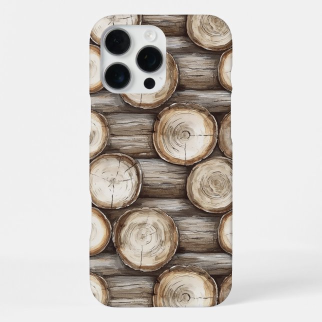 Holzblockhütte Weihnachten iPhone Hülle (Rückseite)