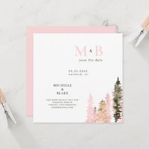 Holzblush Monogram Save the Date Square
