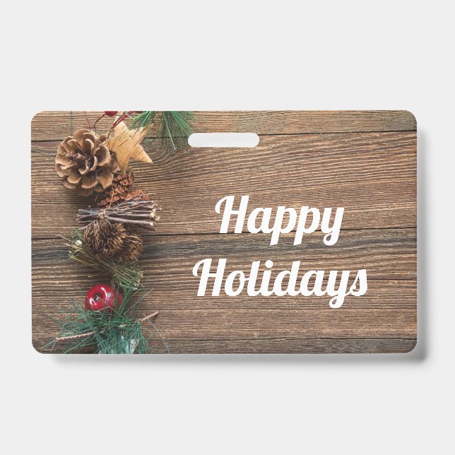 Holzboden mit Kiefernzapfen Ausweis (Front)